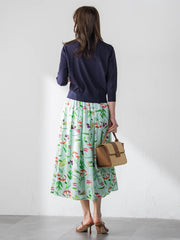 【KEITA KAWASAKI × Viaggio Bluコラボ】リリー刺繍カーディガン