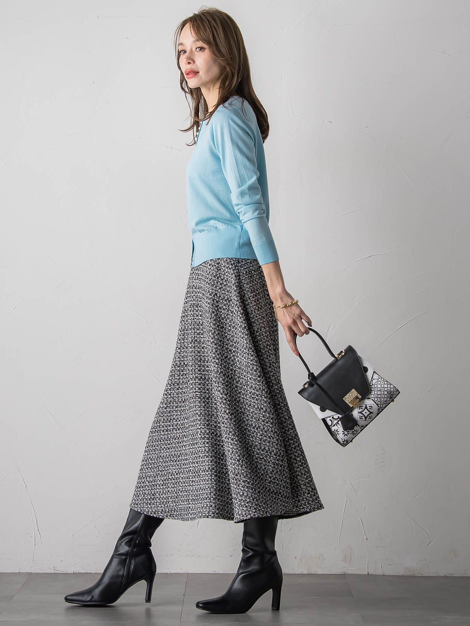 前後2wayパールボタンカーディガン