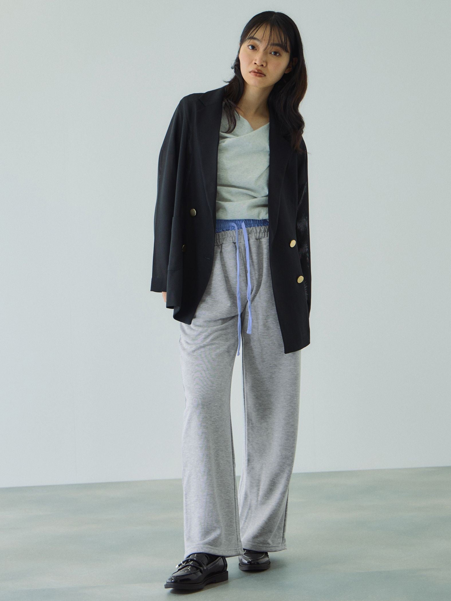 配色ドッキングスウェットパンツ≪セットアップ対応/手洗い可能≫