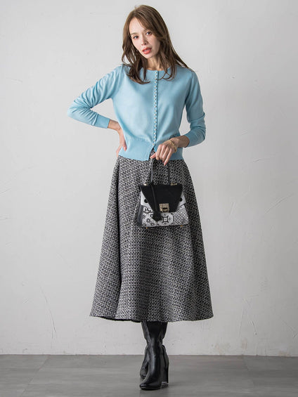 前後2wayパールボタンカーディガン