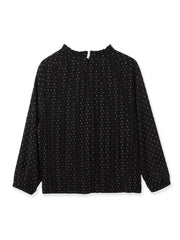 ライトデシンドットフリルネックブラウス