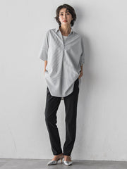 【WEB限定/大きいサイズ/追加生産】”着るだけでサマになる”頼れるスキッパーチュニック