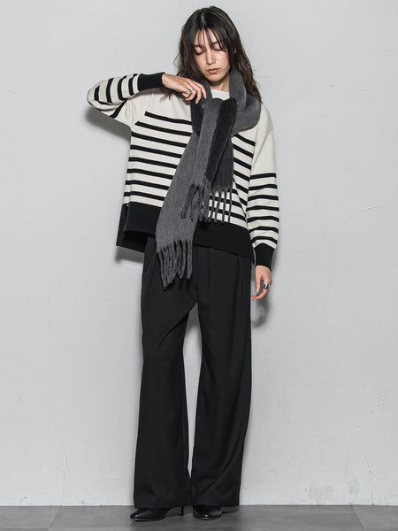 【一瞬で楽とキレイを叶える】裏起毛イージーワイドパンツ≪手洗い可能≫