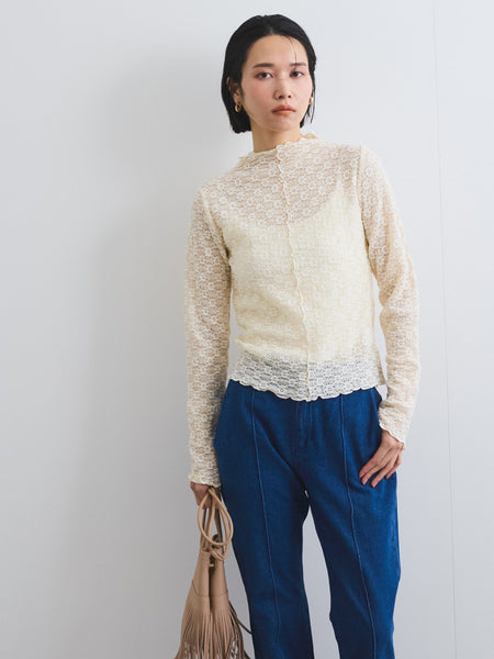 花柄ジャガードレーストップス≪手洗い可能≫ | VICKY(ビッキー 花柄ジャガードレーストップス≪手洗い可能≫ | VICKY(ビッキー