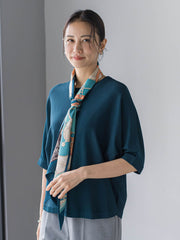 ≪新色追加≫【skinea】≪着るスキンケア≫ドルマンスリーブ五分袖ニット