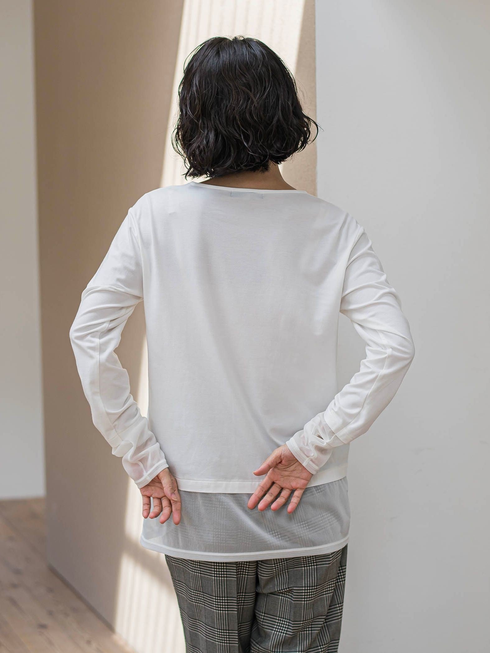 【WEB限定/大きいサイズ】”着映え万能ロンＴ”シアードッキング≪洗濯機で洗える≫