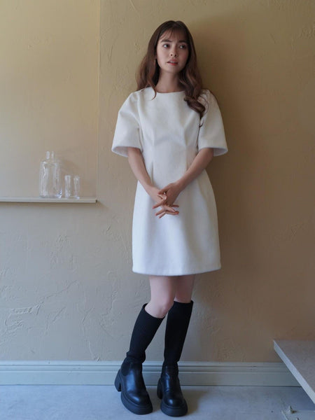 Back Ribbon shaggy One-Piece≪手洗い可能≫