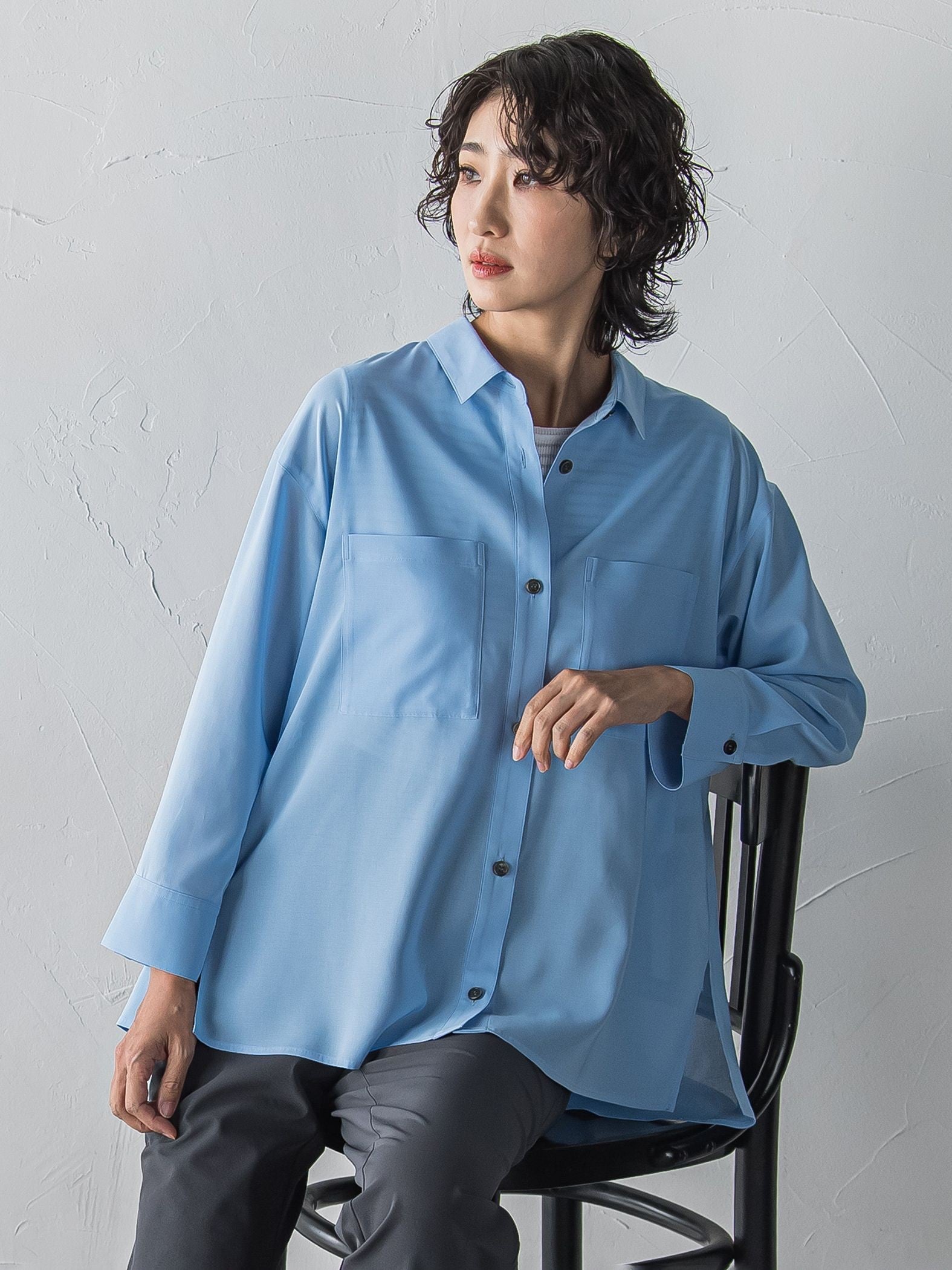 【大きいサイズ/受注会限定】シアーボイルシャツ