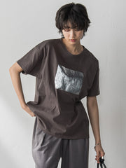 【WEB限定】スクエア箔オーバーサイズTシャツ≪手洗い可能≫