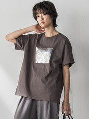 【WEB限定】スクエア箔オーバーサイズTシャツ≪手洗い可能≫