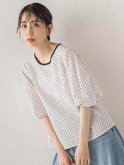 【WEB限定】サッカードットブラウス