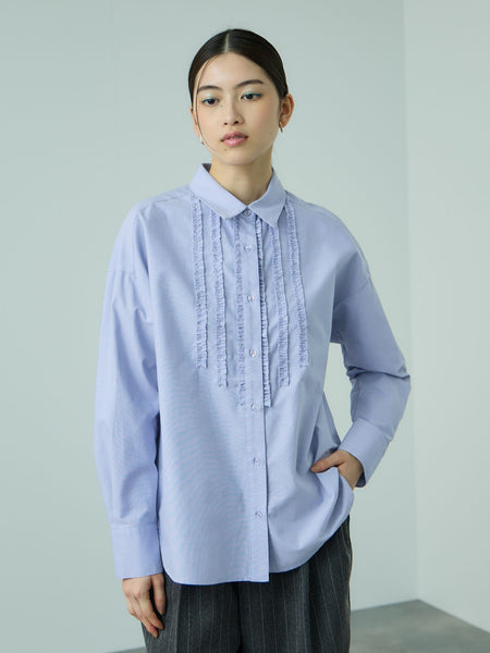 オックスミニフリルシャツ≪手洗い可能≫