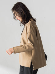 【WEB限定】裏毛布クルーネックプルオーバー≪毛玉防止・ストレッチ≫