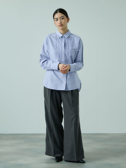 オックスミニフリルシャツ≪手洗い可能≫