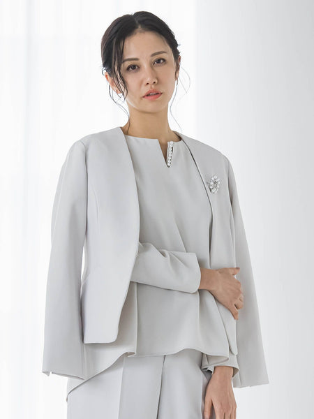 トリクシオンノーカラージャケット≪セットアップ対応/手洗い可能≫