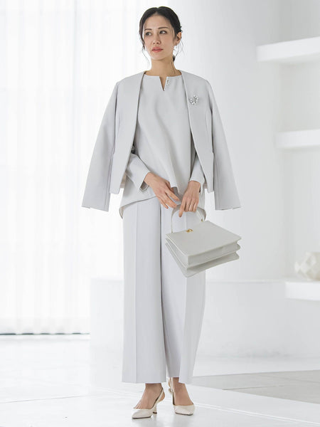 トリクシオンノーカラージャケット≪セットアップ対応/手洗い可能≫