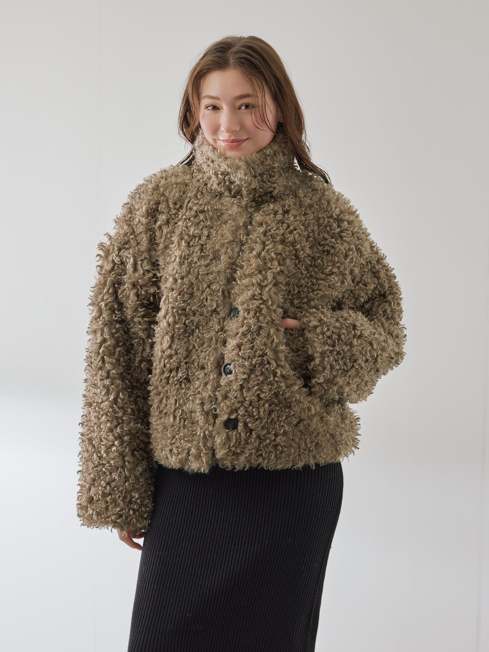 プードルフェイクファーブルゾン