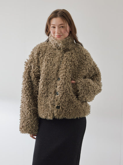 プードルフェイクファーブルゾン