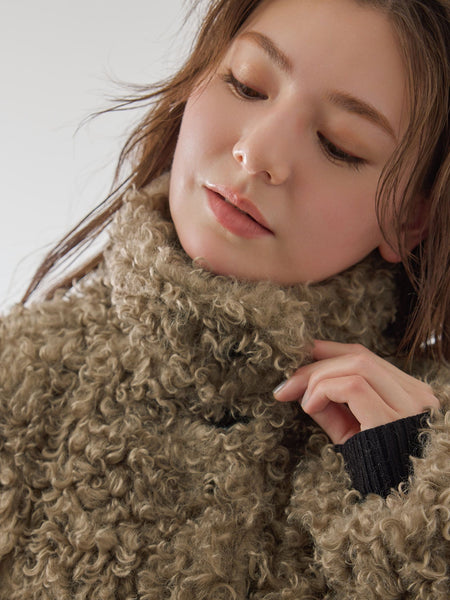 プードルフェイクファーブルゾン