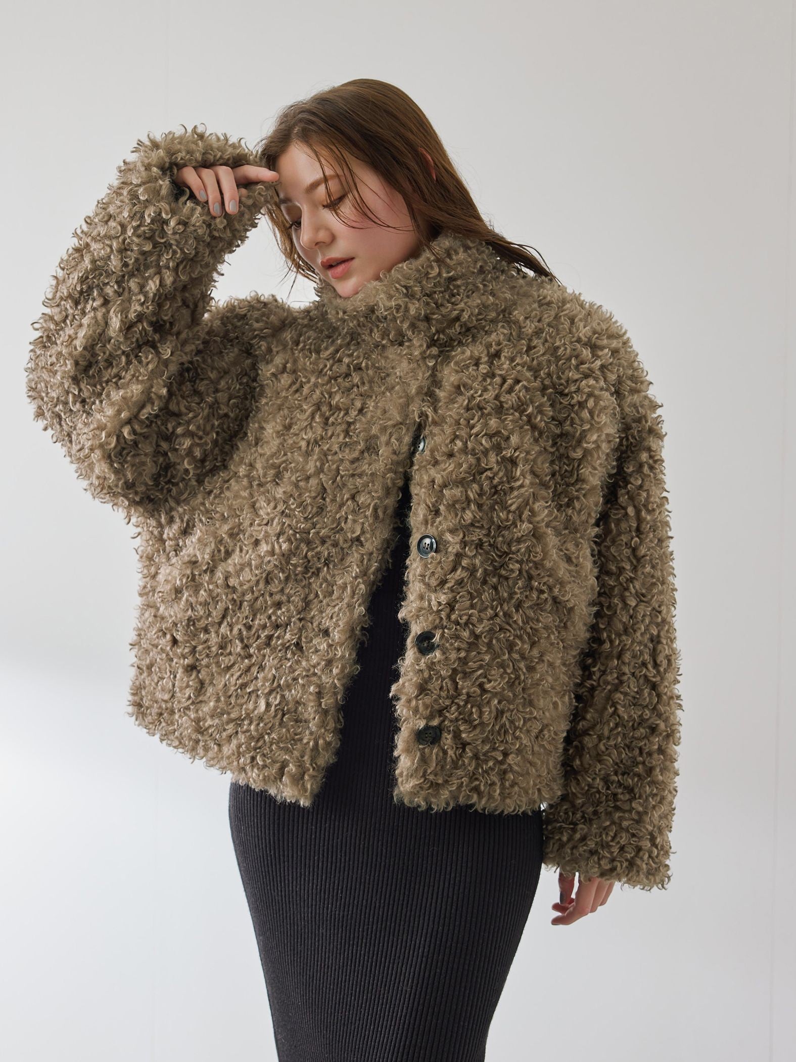 プードルフェイクファーブルゾン