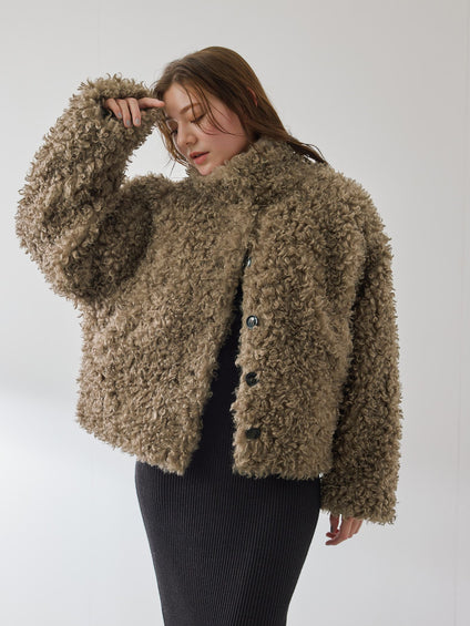 プードルフェイクファーブルゾン