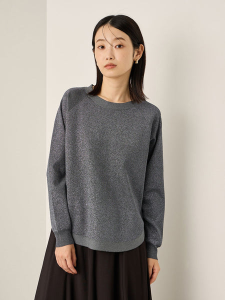 エアリーグリッターラウンドヘムニット≪手洗い可能≫