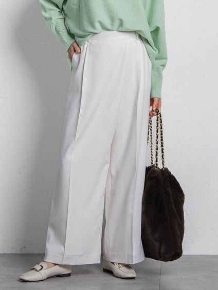 ソフィーツイルストレッチワイドパンツ ≪洗える≫