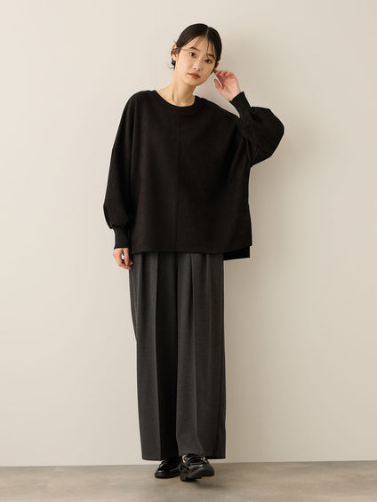 ウールライクストレッチ2タックパンツ≪手洗い可能≫