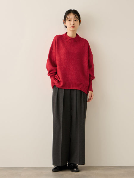 ウールライクストレッチ2タックパンツ≪手洗い可能≫