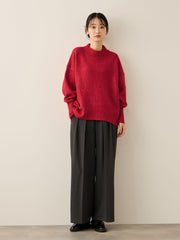 ウールライクストレッチ2タックパンツ≪手洗い可能≫