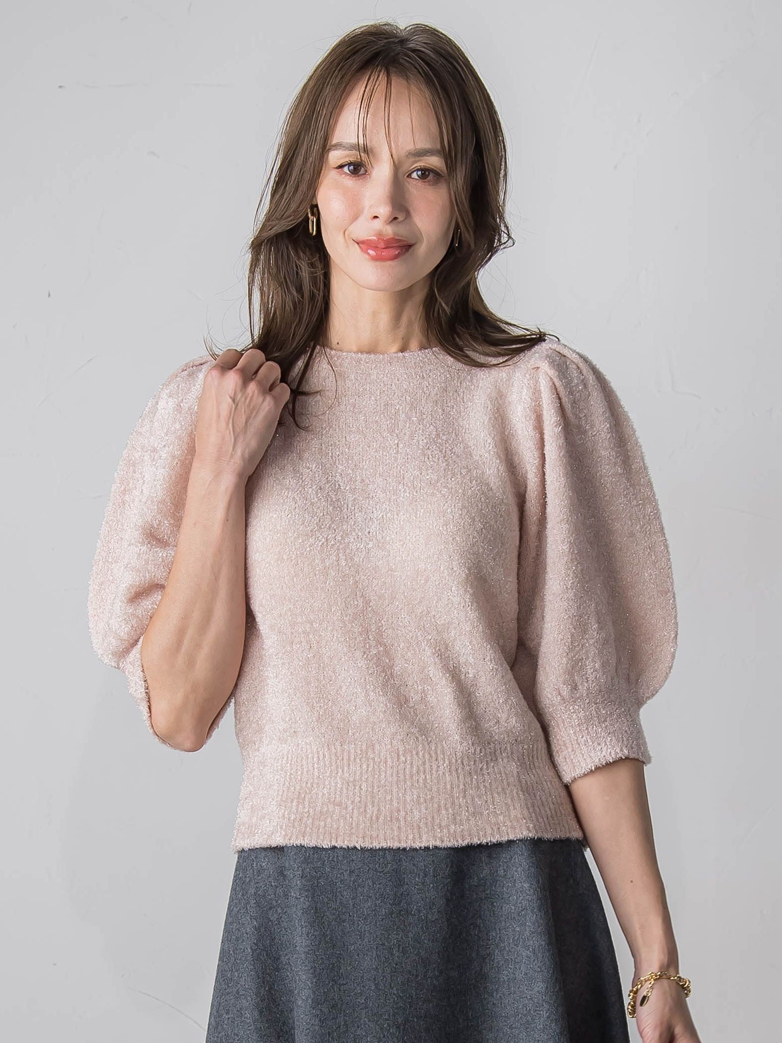 ラメシャギーニット≪手洗い可能≫