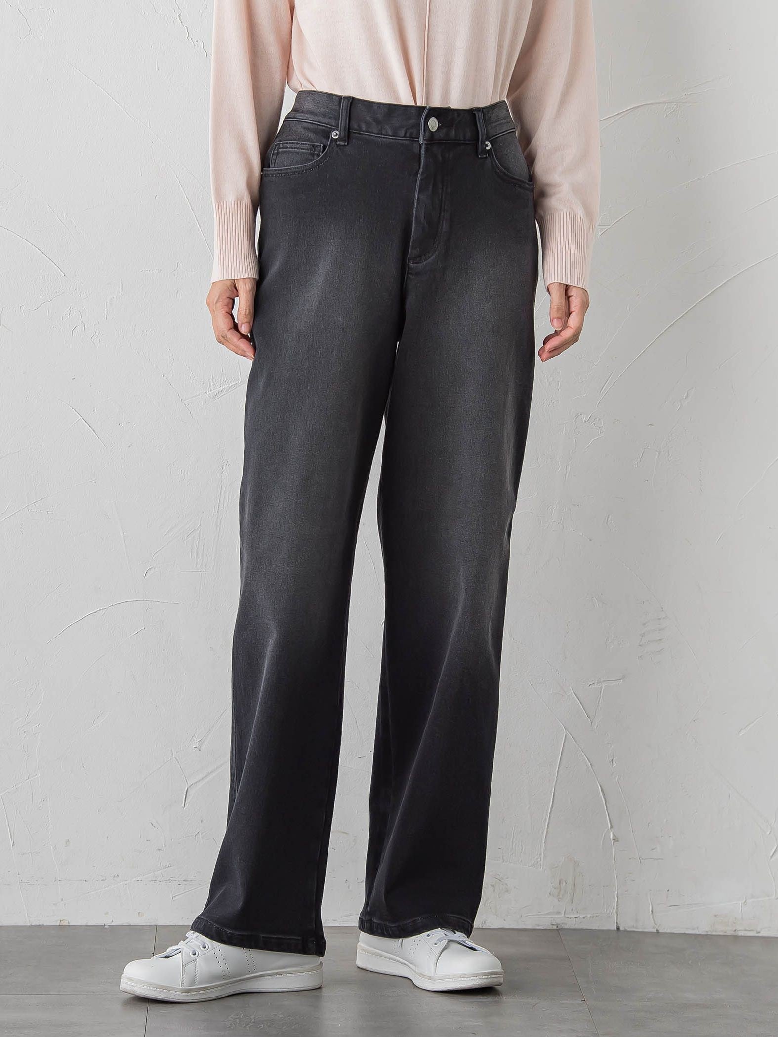 【大きいサイズ】”暖かさも洒落感も”裏起毛デニム