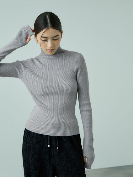 サムホールハイネックニットプルオーバー≪手洗い可能≫