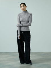 サムホールハイネックニットプルオーバー≪手洗い可能≫