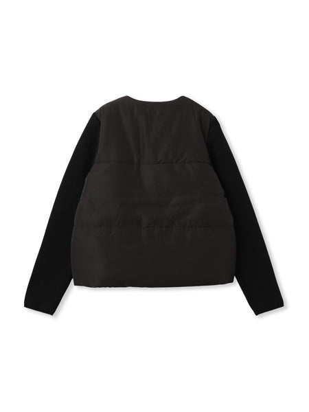 中綿×ニットノーカラージャケット