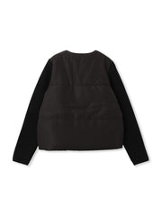 中綿×ニットノーカラージャケット