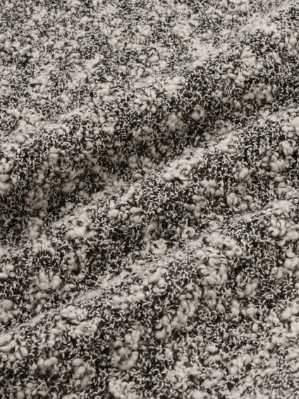 ＜陰影で魅せる＞ツイード風MIXスラブポロカーデ