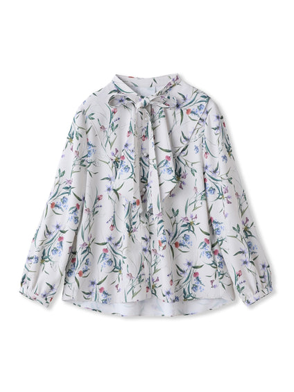 ウィンターフラワープリントブラウス