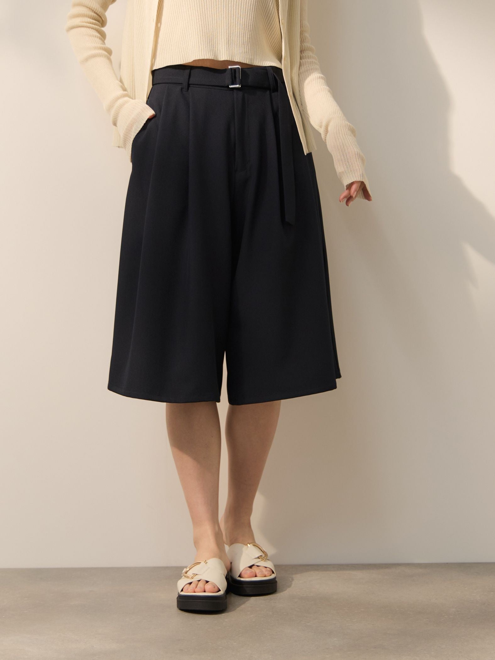 2WAYメランジツイルショートパンツ