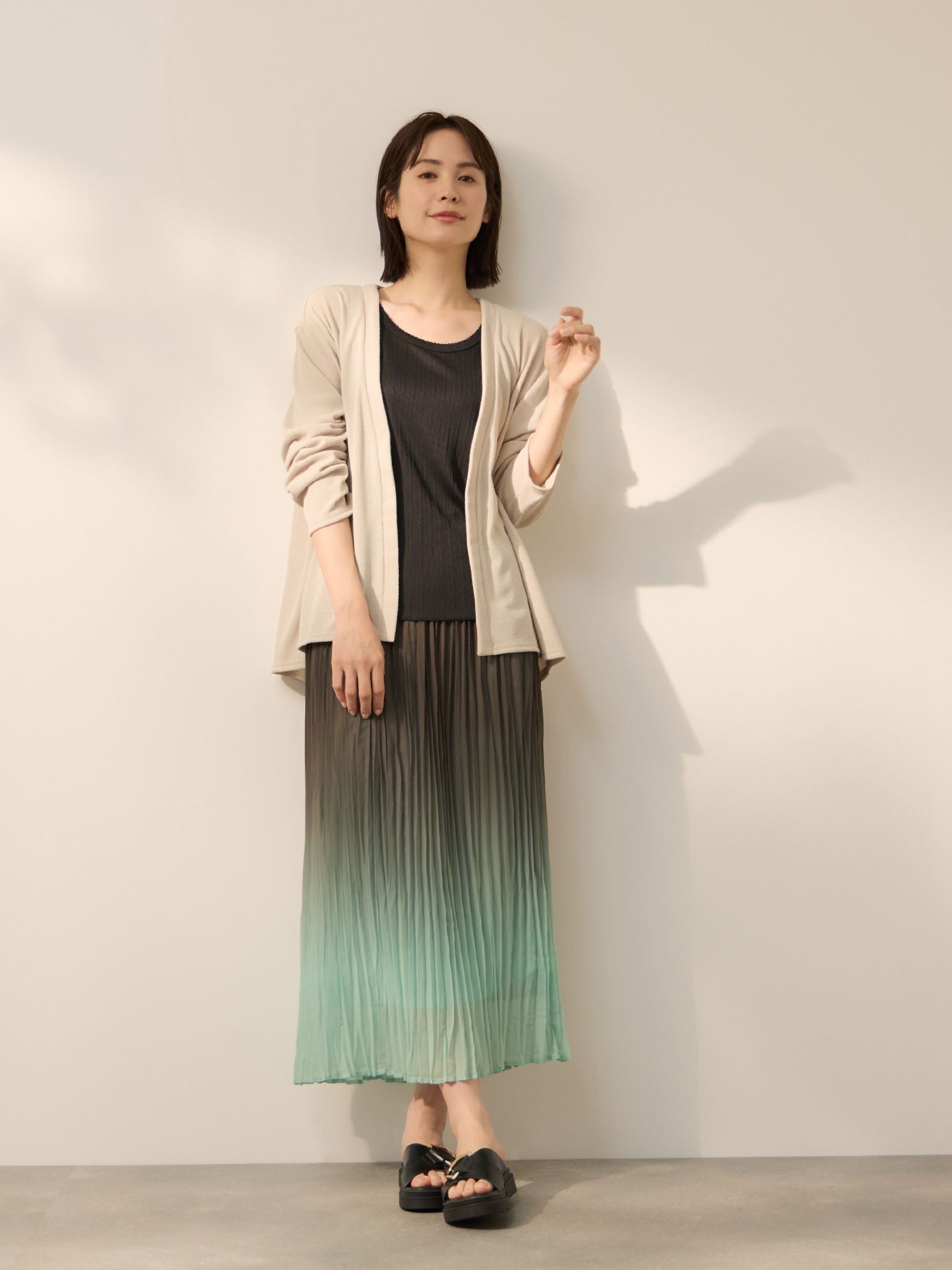 シフォングラデーションプリーツスカート