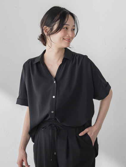 ≪シリーズ累計2万枚突破！≫【ラクする美人服】スキッパーブラウス