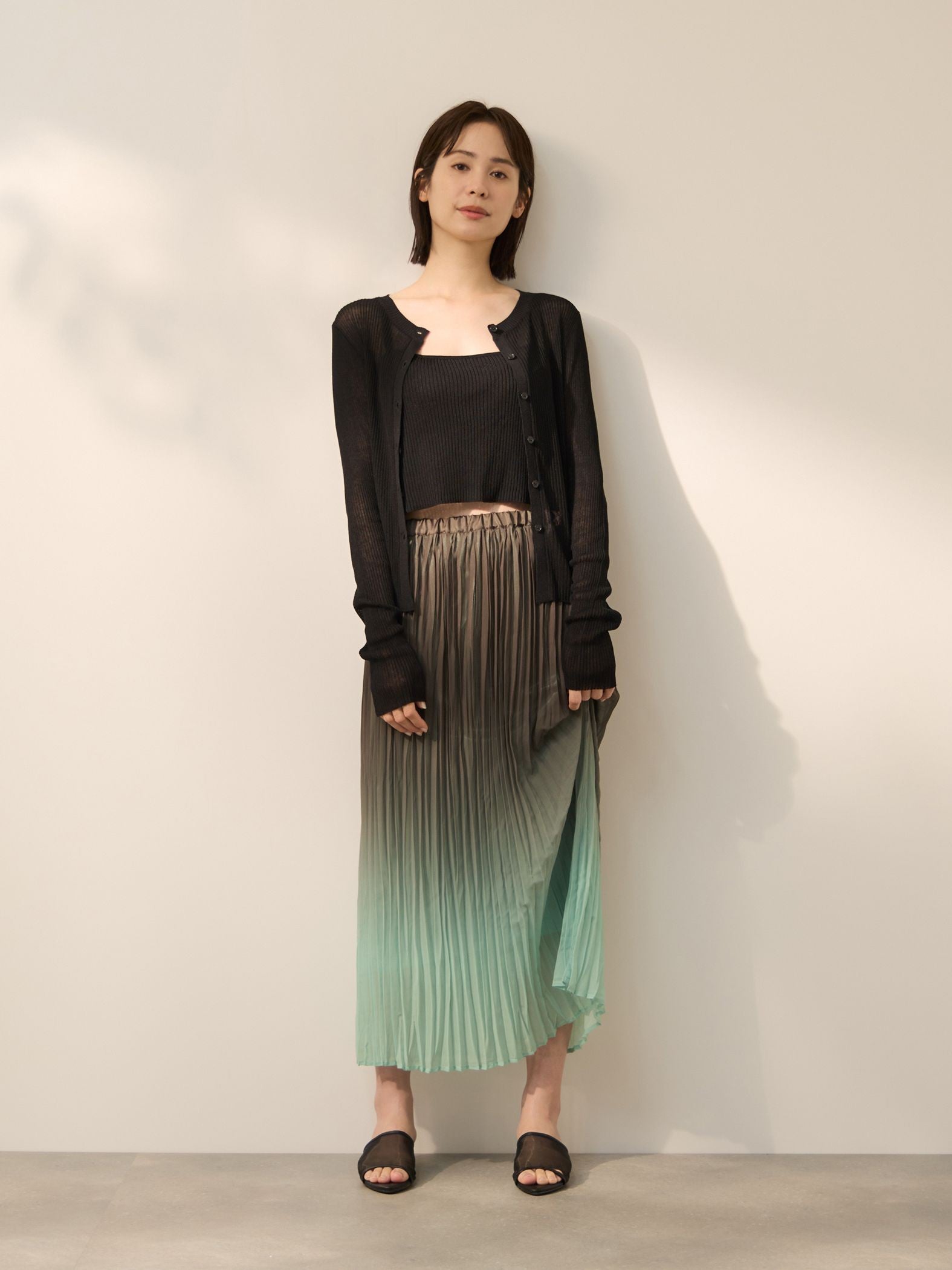 シフォングラデーションプリーツスカート