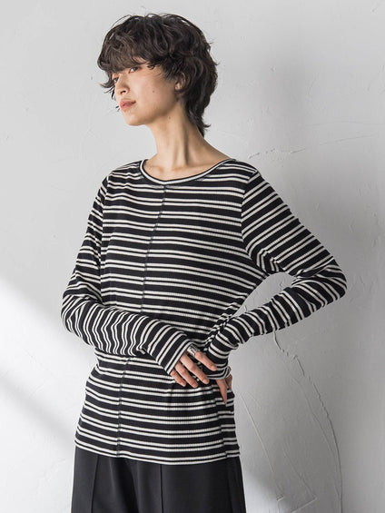 ”肌が喜ぶ”前後2WAYクルーネックロンT≪手洗い可能≫