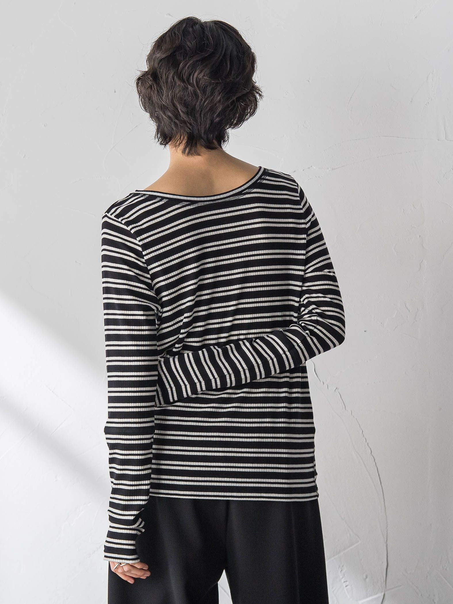 ”肌が喜ぶ”前後2WAYクルーネックロンT≪手洗い可能≫