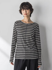 ”肌が喜ぶ”前後2WAYクルーネックロンT≪手洗い可能≫