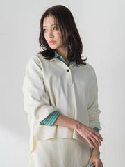 襟付きスキッパーニットプルオーバー