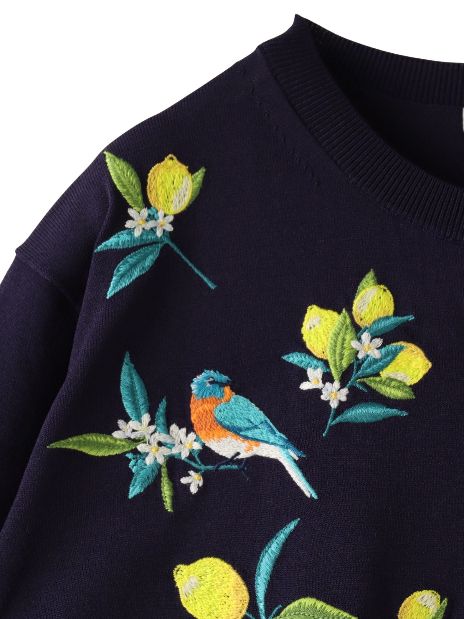 レモン刺繍ニットカーディガン