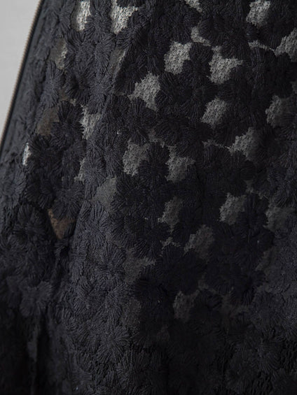 フラワー刺繍レースブルゾン