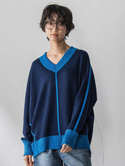 【新色追加】今日の気分で着回せるリバーシブルニット≪手洗い可能≫