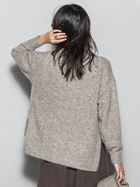 ラメスパンコールクルーネックニット≪手洗い可能≫